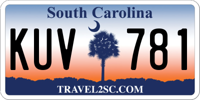SC license plate KUV781