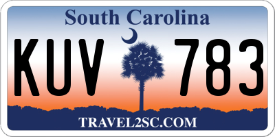 SC license plate KUV783