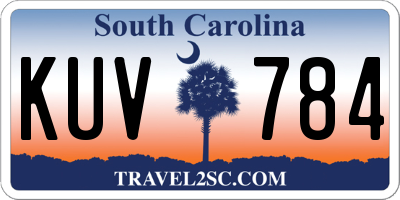 SC license plate KUV784