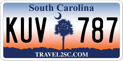 SC license plate KUV787