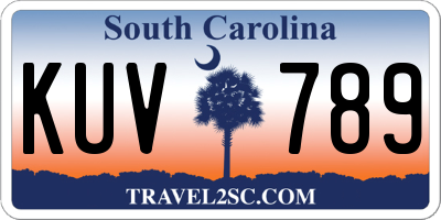 SC license plate KUV789