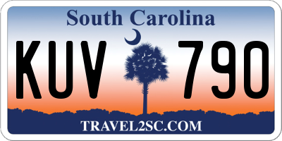 SC license plate KUV790