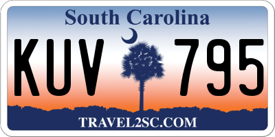 SC license plate KUV795