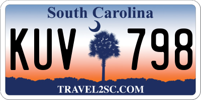 SC license plate KUV798