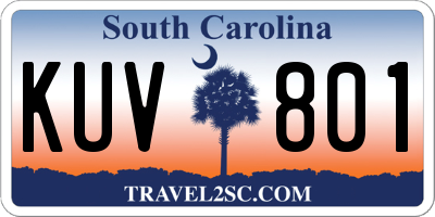 SC license plate KUV801