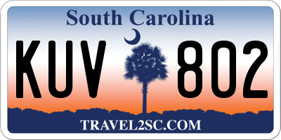 SC license plate KUV802