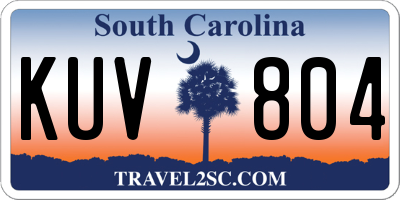 SC license plate KUV804