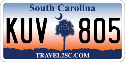 SC license plate KUV805