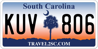 SC license plate KUV806