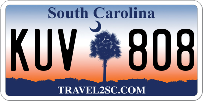 SC license plate KUV808