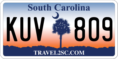 SC license plate KUV809