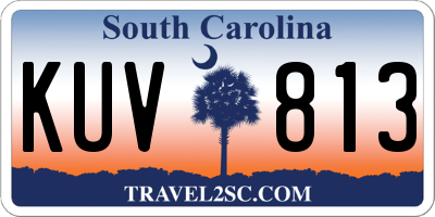 SC license plate KUV813
