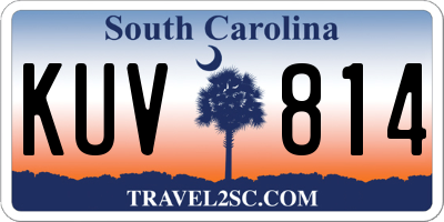 SC license plate KUV814