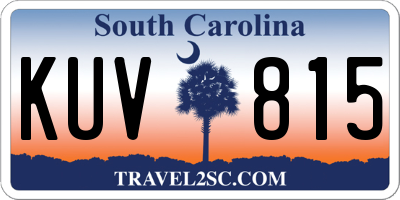 SC license plate KUV815