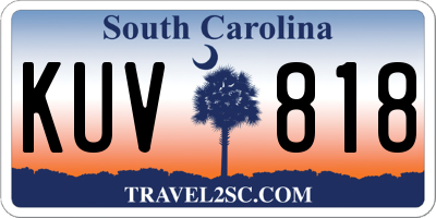 SC license plate KUV818