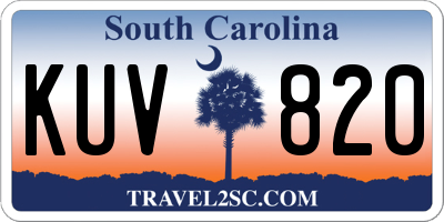 SC license plate KUV820