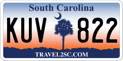 SC license plate KUV822