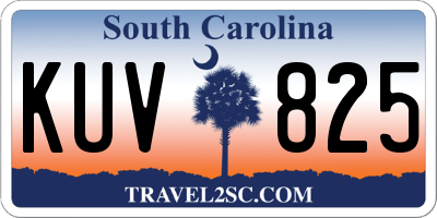 SC license plate KUV825