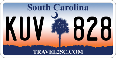 SC license plate KUV828