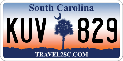 SC license plate KUV829