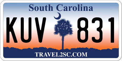 SC license plate KUV831