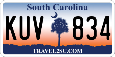 SC license plate KUV834