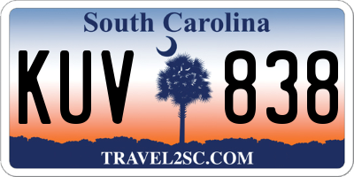SC license plate KUV838