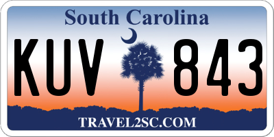 SC license plate KUV843