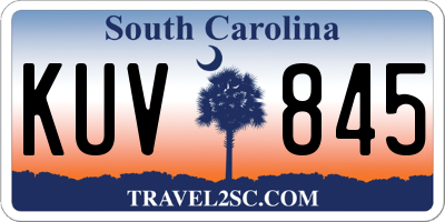 SC license plate KUV845