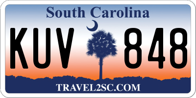 SC license plate KUV848