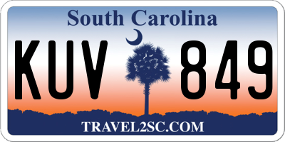 SC license plate KUV849