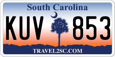 SC license plate KUV853