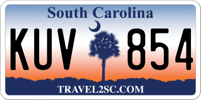 SC license plate KUV854
