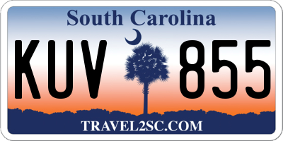 SC license plate KUV855