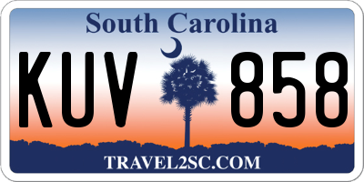 SC license plate KUV858