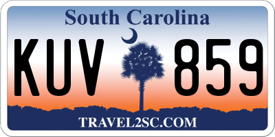 SC license plate KUV859