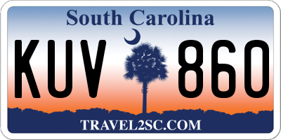 SC license plate KUV860