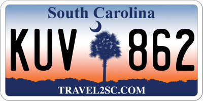 SC license plate KUV862