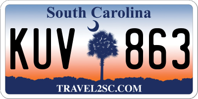 SC license plate KUV863