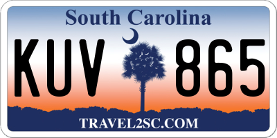 SC license plate KUV865