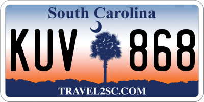 SC license plate KUV868