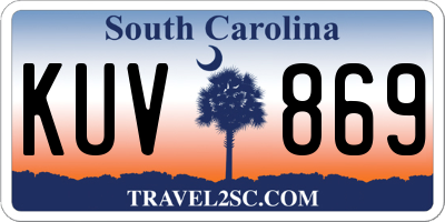SC license plate KUV869