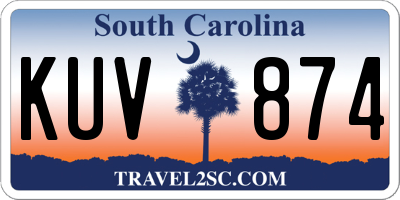 SC license plate KUV874