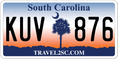 SC license plate KUV876