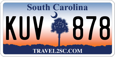 SC license plate KUV878