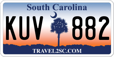 SC license plate KUV882