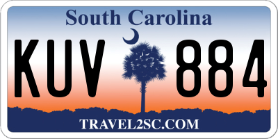 SC license plate KUV884