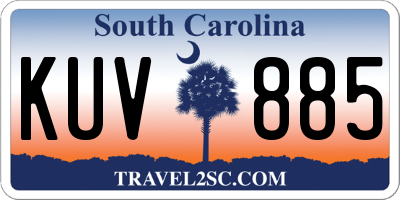 SC license plate KUV885
