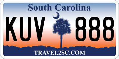 SC license plate KUV888
