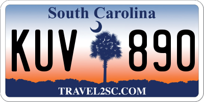 SC license plate KUV890